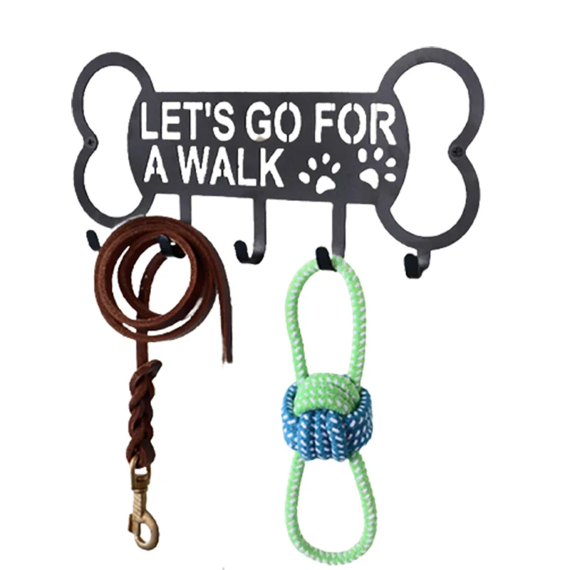 

Metal Pet Bone Hanger Hook Dog Leash Hangers Wall Rack Holder with Free Nail Hang for Leather Nylon Leash Key Pet Accessories