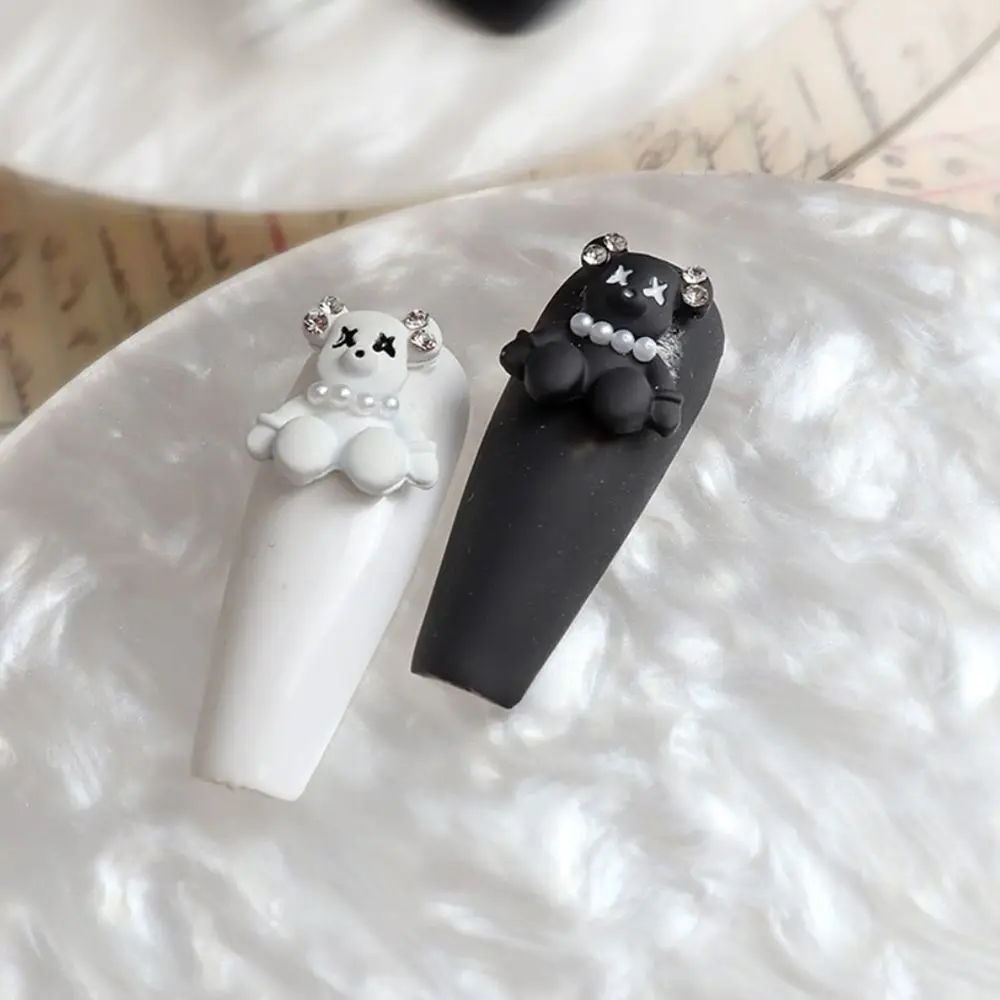 Цвет 5 шт. 3D медведь циркон жемчуг маникюрные аксессуары для ногтей горный