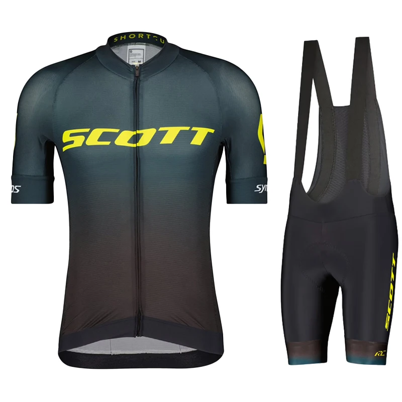 

scott teleyi Black Cycling Jersey Bib Set MTB Uniform Bike Clothing Quick Dry Bicycle Wear Clothes Mens Short Maillot Culotte