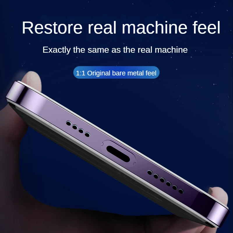 Luxury Design iPhone 14 Pro Max Case Metal Frame Transparent Back Metal Lens Protection Case for iPhone14 Plus 12 13Promax Cover