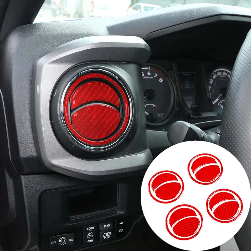 

For Toyota Tacoma 2015-2022 Soft Carbon Fiber Car Central Control Air Outlet Cover Trim Sticker Auto Accessories Interior