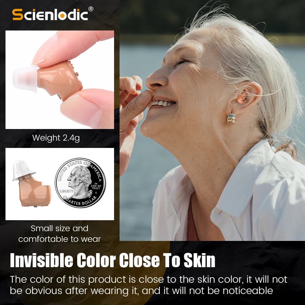 Перезаряжаемый Невидимый Слуховой Аппарат CIC Мини-слуховой Для Пожилых Людей