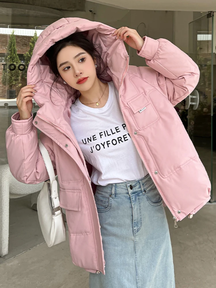 Winter Puffer Jacket for Women 2022 Hooded Cotton Padded Solid Super Warm Oversized Bubble Coat Top Quality Factory Supply Sales