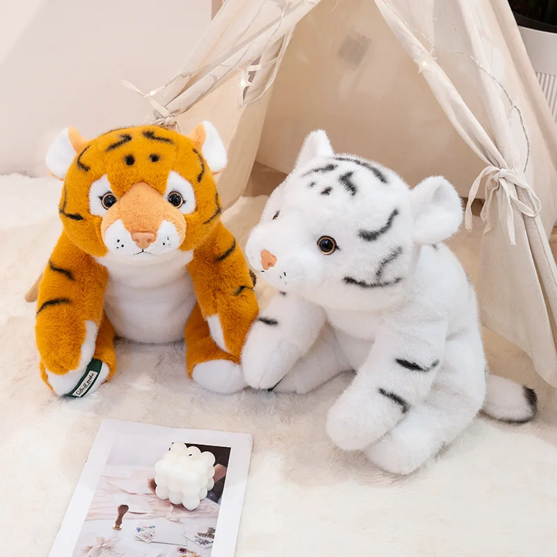 Имитация креативных мягких пушистых кубиков тигра чучело животных милая