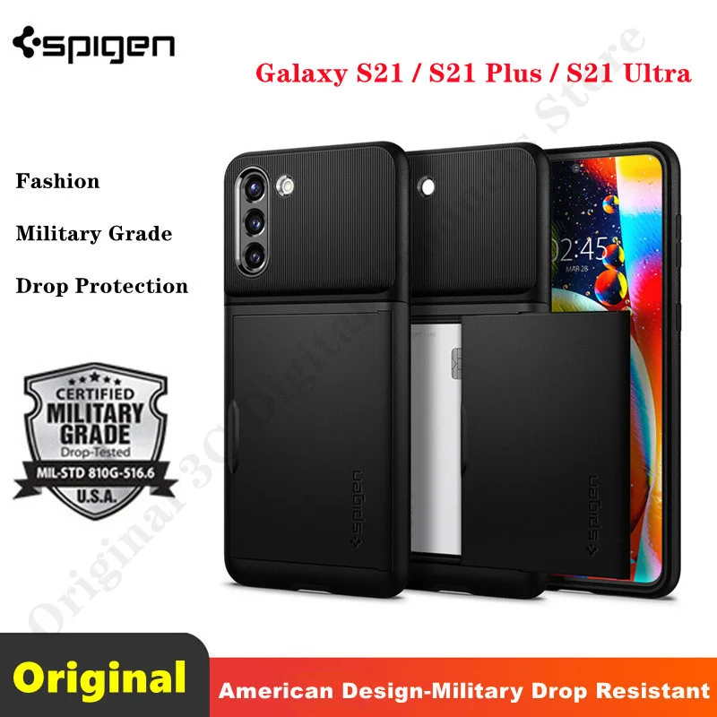 

For Samsung Galaxy S21 / S21 Plus / S21 Ultra Case | Spigen [ Slim Armor CS ] Card Holder Case Cover