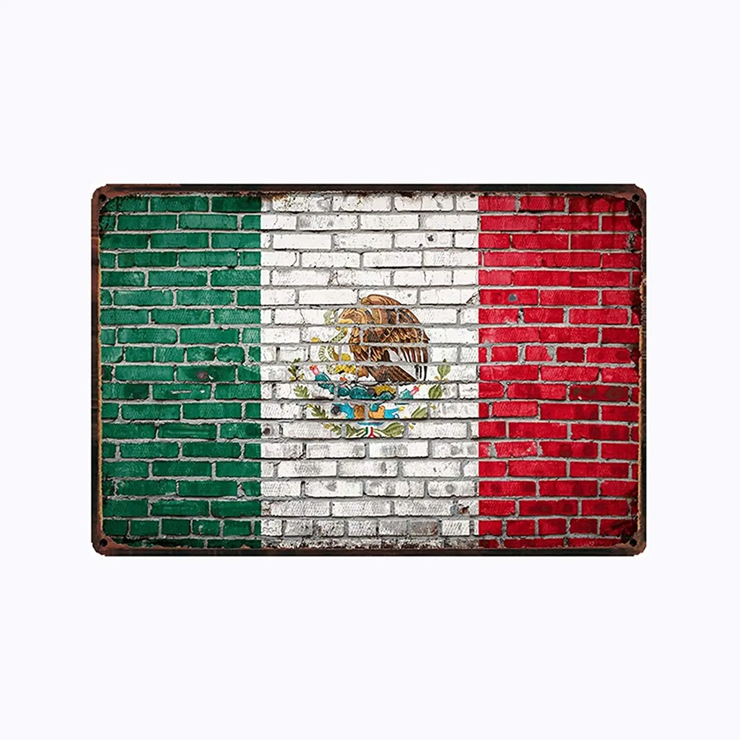 Мексиканский Флаг Bandera National изготовленный из кирпичей металлический жестяной