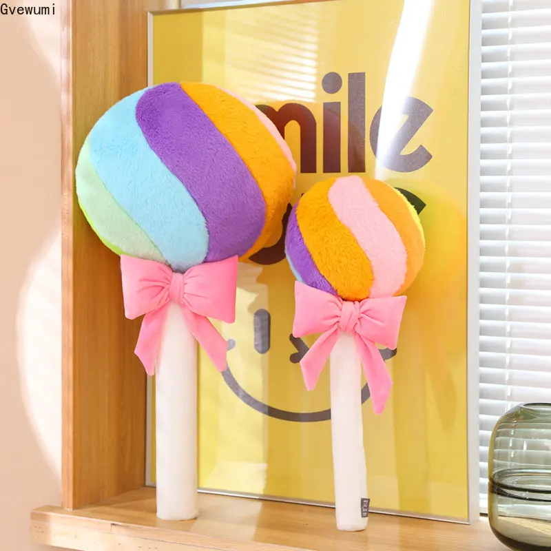 

43/58CM Funny Rainbow Lollipop Plush Toys Colorful Candy Plush Pillow Ball Toy Stuffed Soft For Children Girls Birthday Gifts