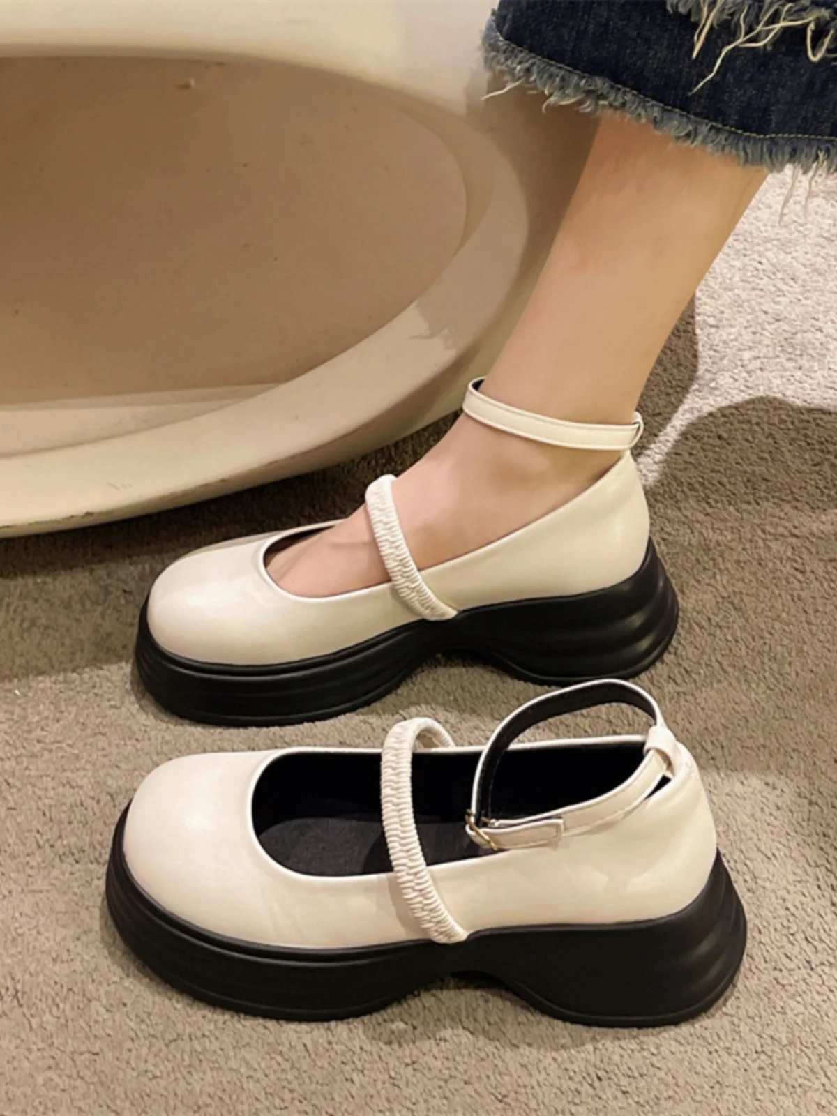 

Shoes On Heels 2023 Fashion Women's White Sneakers Shallow Mouth Female Footwear Clogs Platform Round Toe Oxfords Modis Casual D