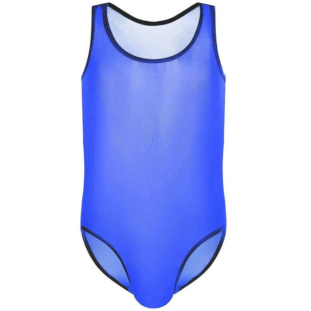 Man See Through Sexy Erotic Lingerie Tank Tops Jumpsuit Playsuit Men Mesh Bodysuit Transparent Body Stocking Underwear Pajama