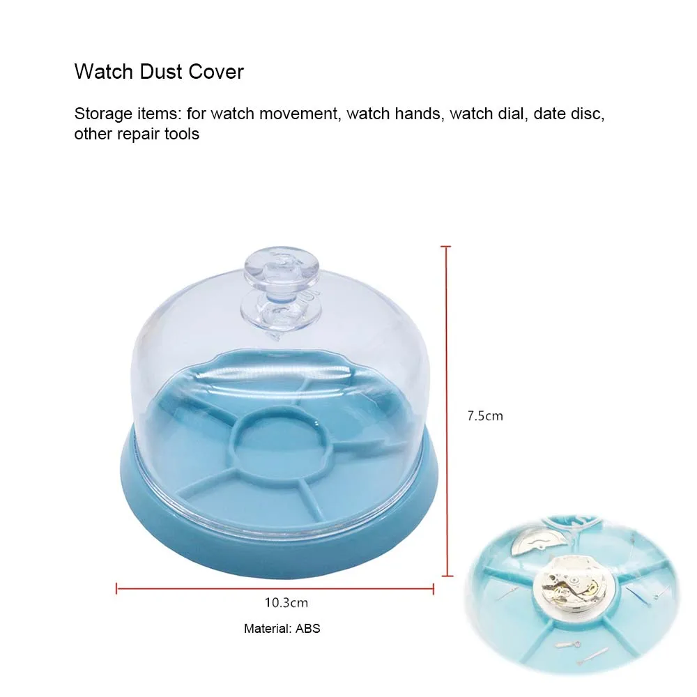 

Plastic Watch Dust Cover for Watch Hands Movement Repair Tool Storage Box 6 Slots Dustproof Case for Watchmaker