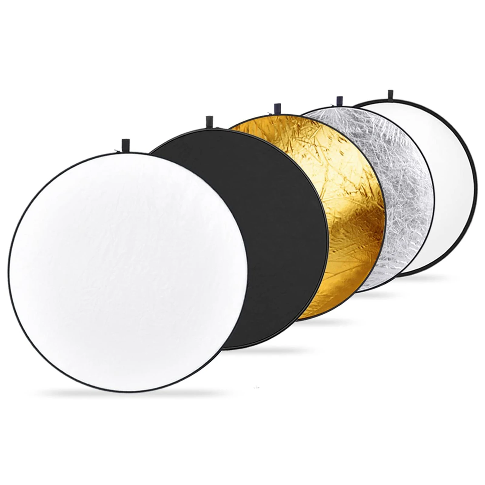 

Neewer 5 in 1 Light Reflector 110 cm Black Gold Silver Translucent White Collapsible for taking photos