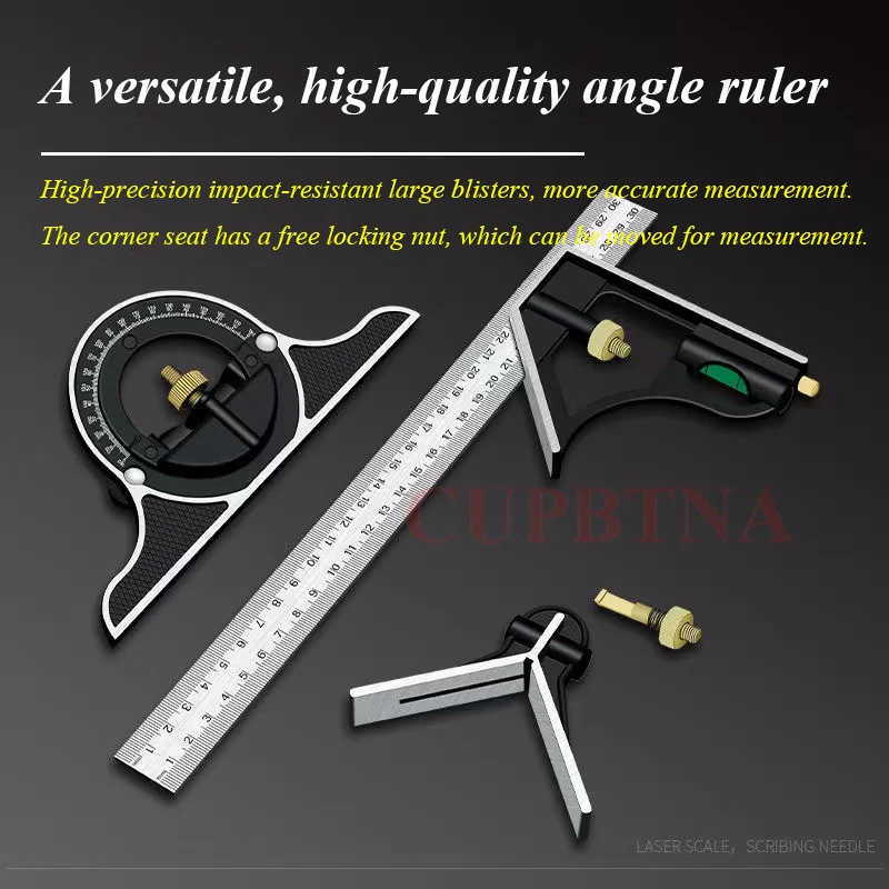 

0-300mm professional carpenter tools Combination Square Angle Ruler Stainless Steel protractor Multi-function Measuring Tool