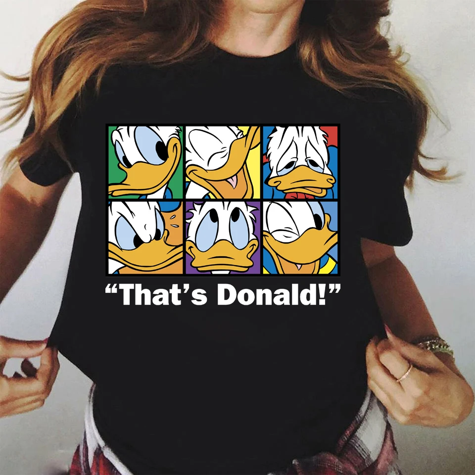 

Women's Donald Duck T Shirt Disney Plus Size Kawaii Harajuku Women Ullzang Cute T-shirt High Quality Cotton Tshirt Fashion Top