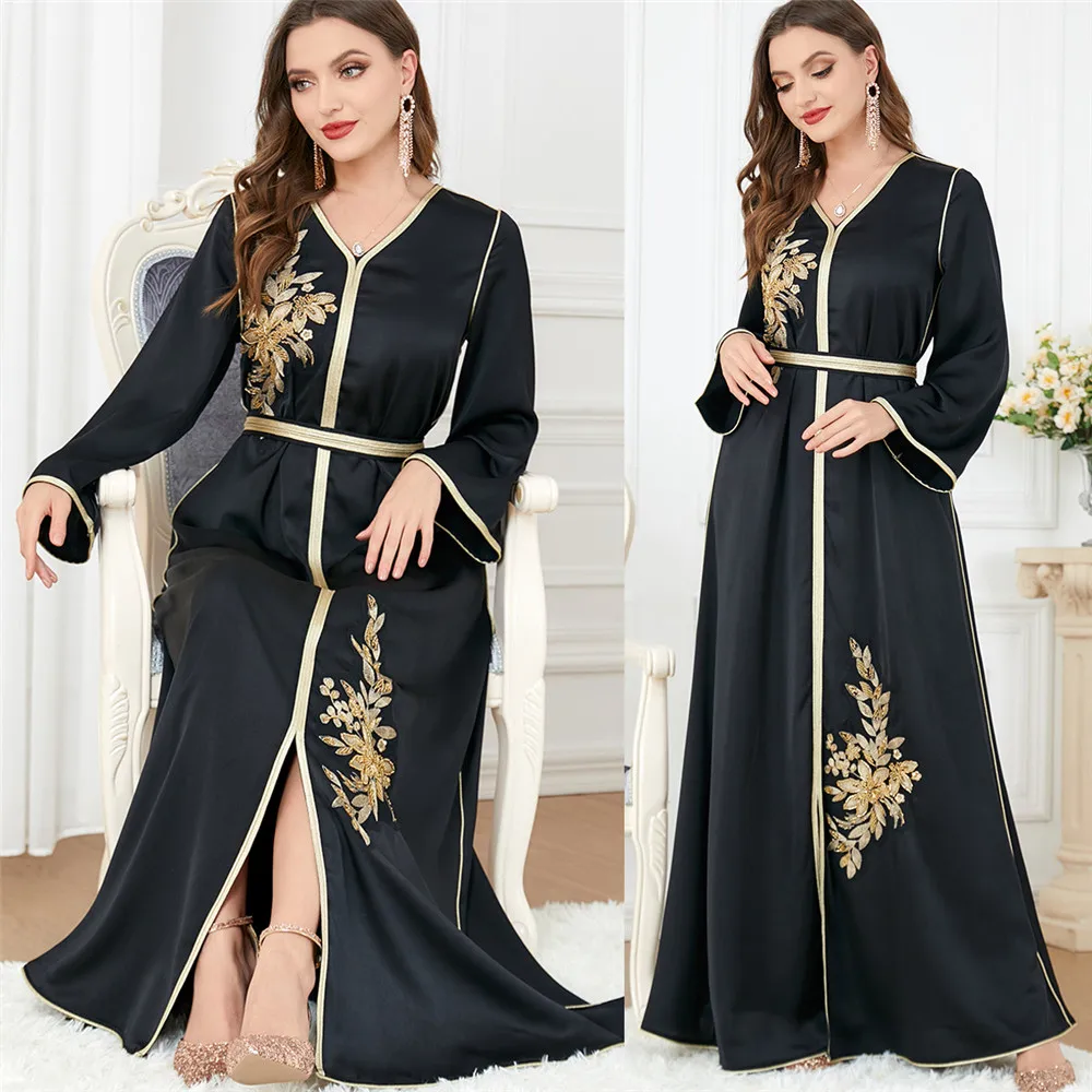 

Eid Mubarak Djellaba Femme Abaya Women Muslim Dress Dubai Turkey Kaftan Jalabiya Arab Robe Ramadan Caftan Gown Islam Clothing