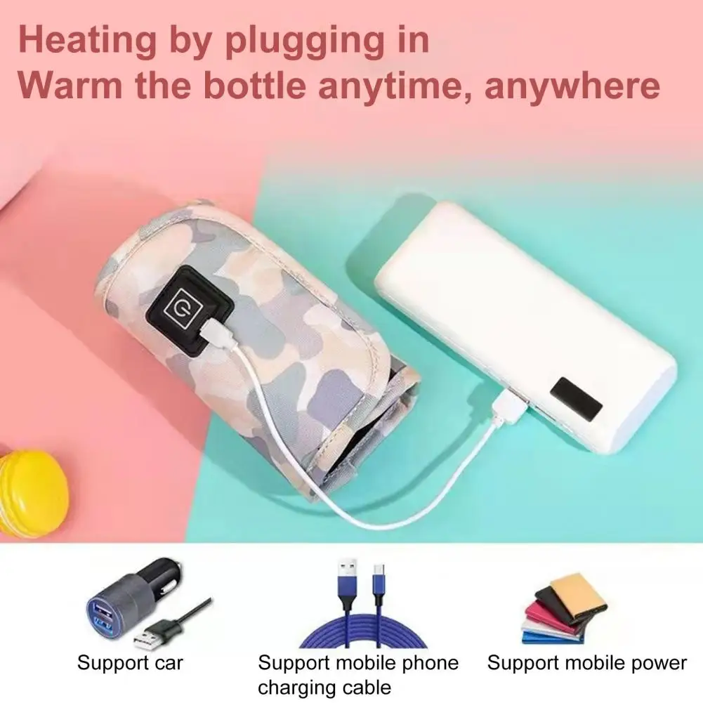 

1 Set Travel Bottle Warmer Useful Strong Compatibility Durable for Gift USB Milk Heat Keeper Baby Bottle Warmer