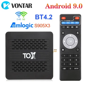 TOX1 Android Tv box 9 Smart Tv box 4 ГБ 32 ГБ tox 1 Amlogic S905X3 Wifi 1000 м 4K медиаплеер Поддержка Dolby Atmos аудио телеприставка