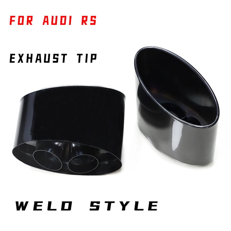 

Car Accessories Big Oval Exhaust Tip For Audi A6 A7 Up To RS6 RS7 Double inner Exhaust Pipe Muffler Tip Stainless Steel Nozzle
