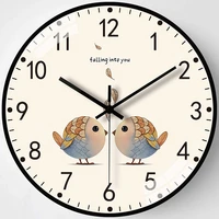 multiple sizes cute wall clock cartoon bird words bedside clocks for children living room bedroom office home time decoration