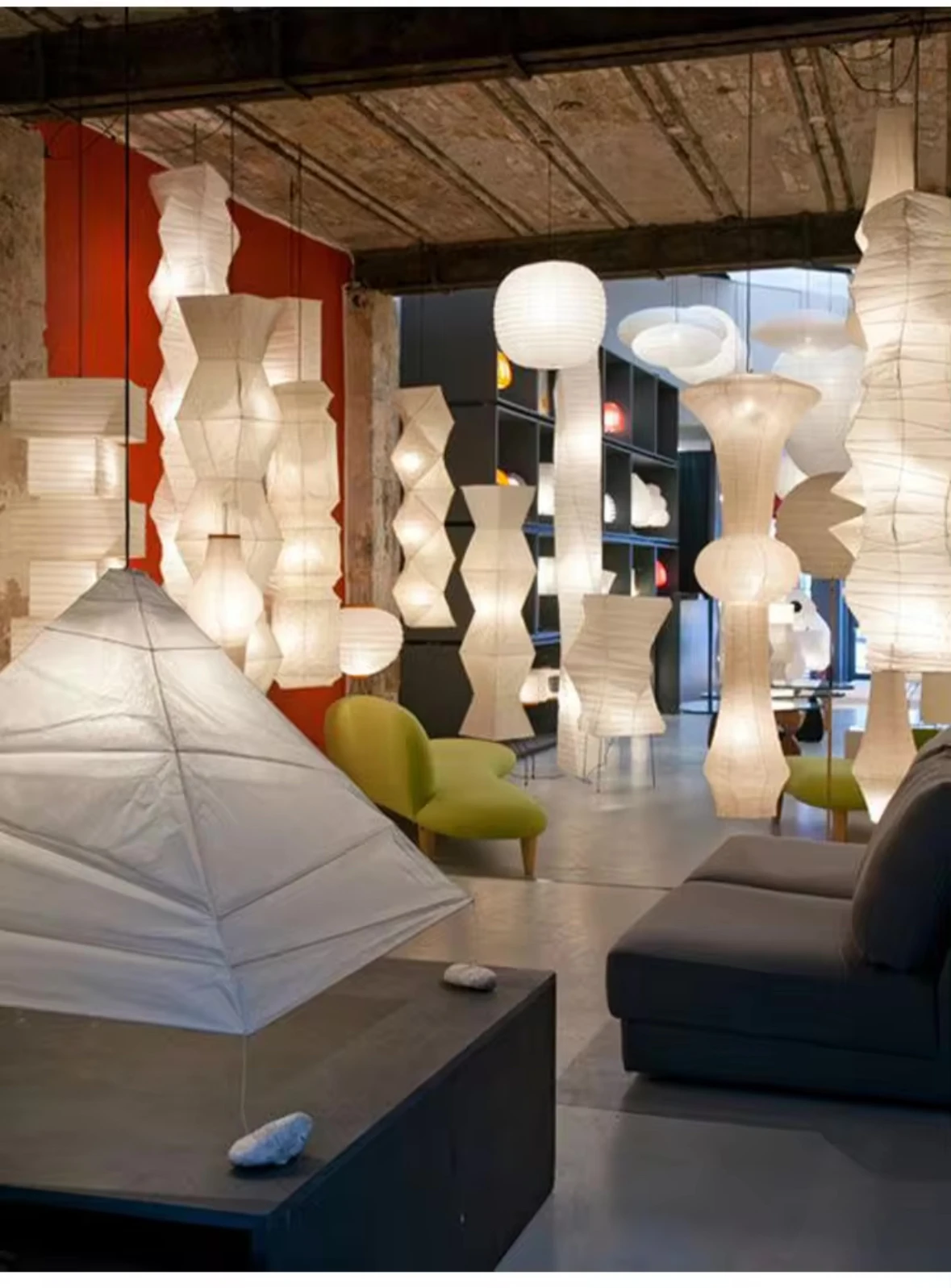 Скандинавские ваби-саби ветер рисовая бумага светодиодные подвесные