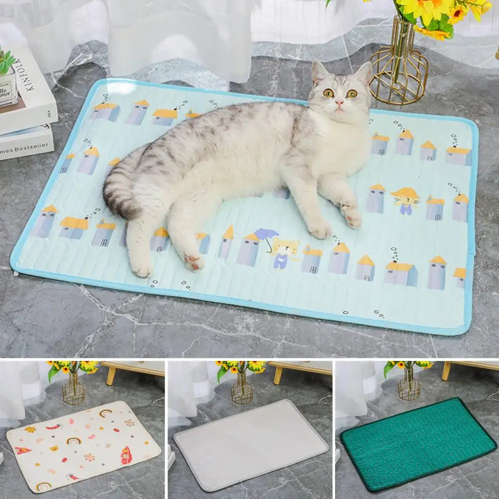 

Pet Cooling Mat Soft Breathable Smudge-proof Pet Ice Cushion Remove Summer Anti-Slip Moisture Cat Dog Resting Mat for Indoor