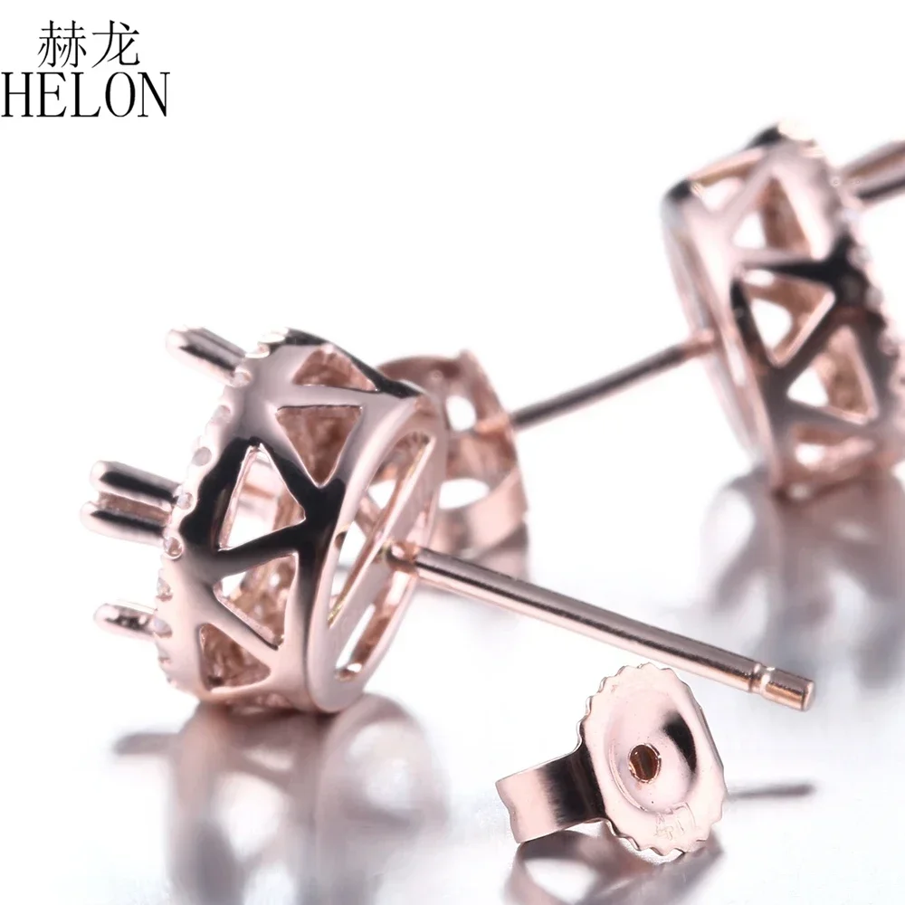 HELON 5-6 75 мм круглые однотонные 14-каратные розовые золотые серьги с натуральными