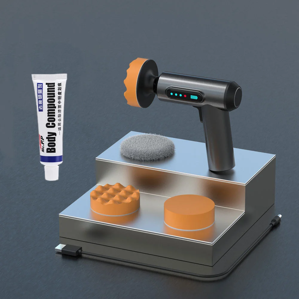 4000mAh Cordless Car Polisher Rechargeable Electric Wireless Polisher Portable Auto Waxing Glass Scratches Repair Polishing Tool