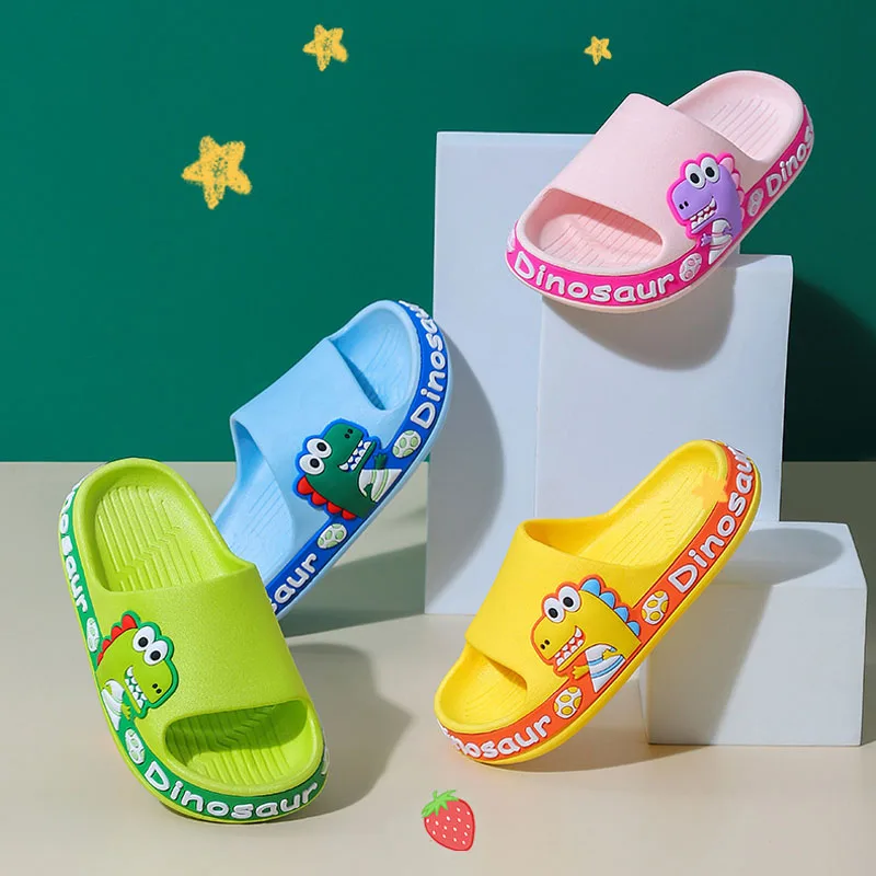 Children Slippers Kids Summer Cartoon Beach Shoes Boys Girls Baby Soft Sole Anti-Slip Ourdoor Slippers Children's Toddler Shoes