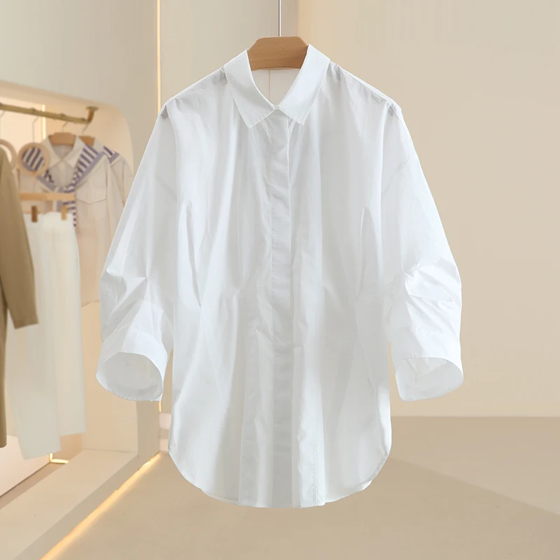 Флагманский [C] Design Sense простые и универсальные свободные рубашки осень 2023 новинка