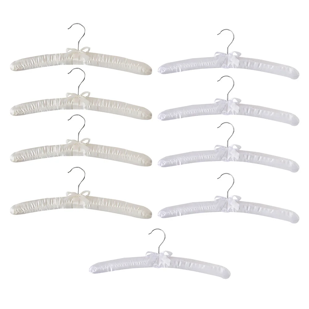 

9 Pcs Satin Hanger Clothing Showcase Racks Clothes Hangers Home Metal Cabinet Used Pothook Coat Fabric Supplies Miss