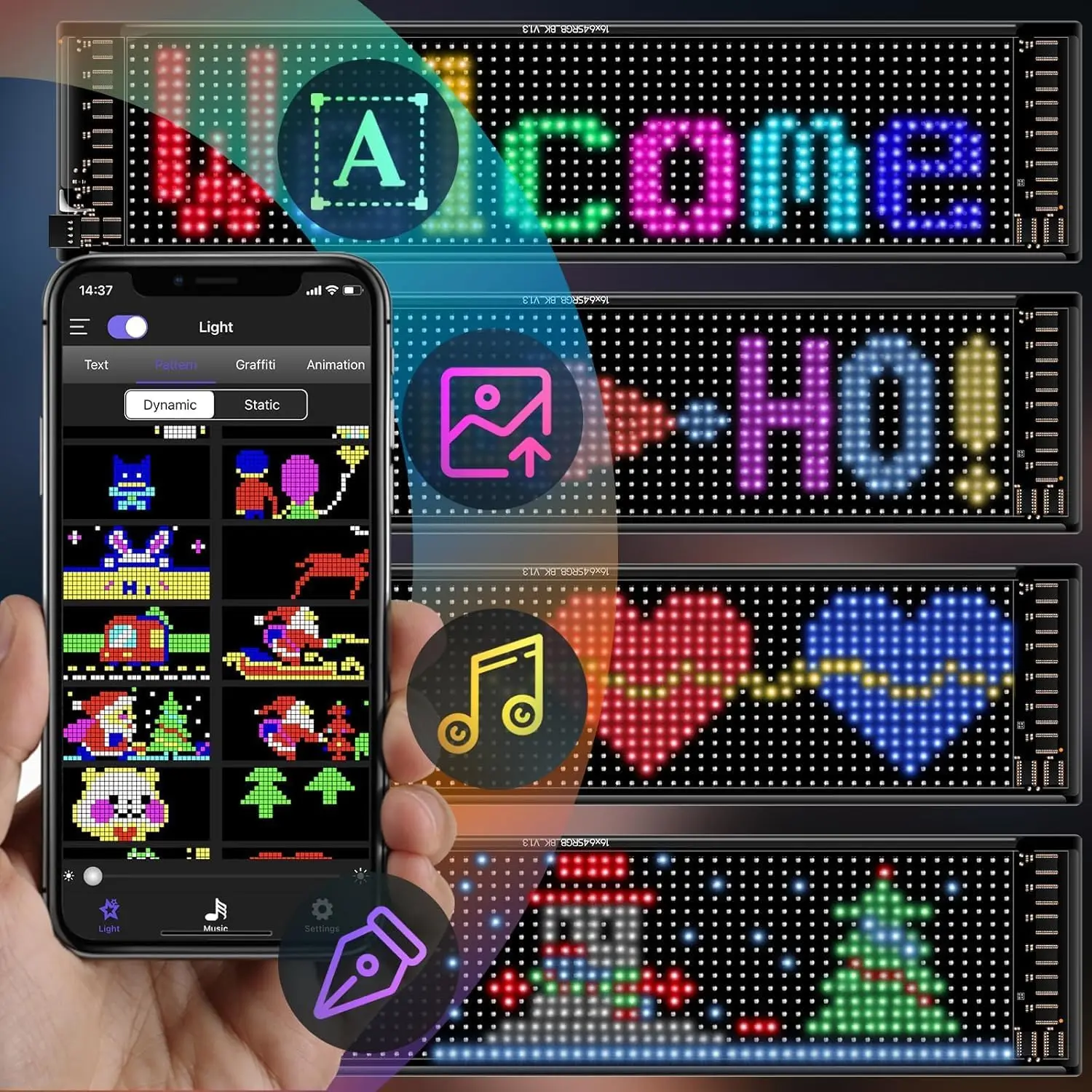 Умный Светодиодный Автомобильный Пиксельный Дисплей Гибкий Экран Новое