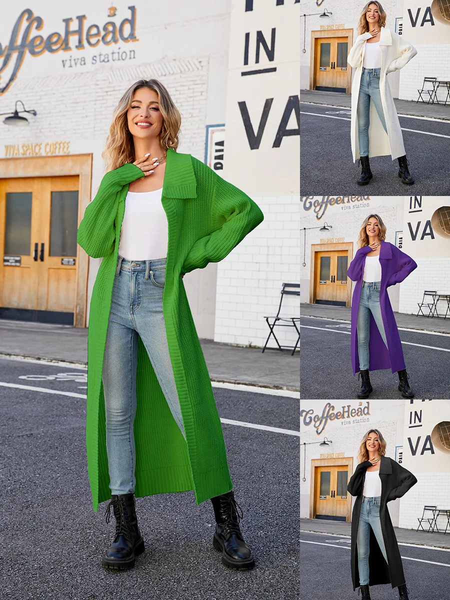 

Женский модный свободный облегающий длинный свитер-куртка