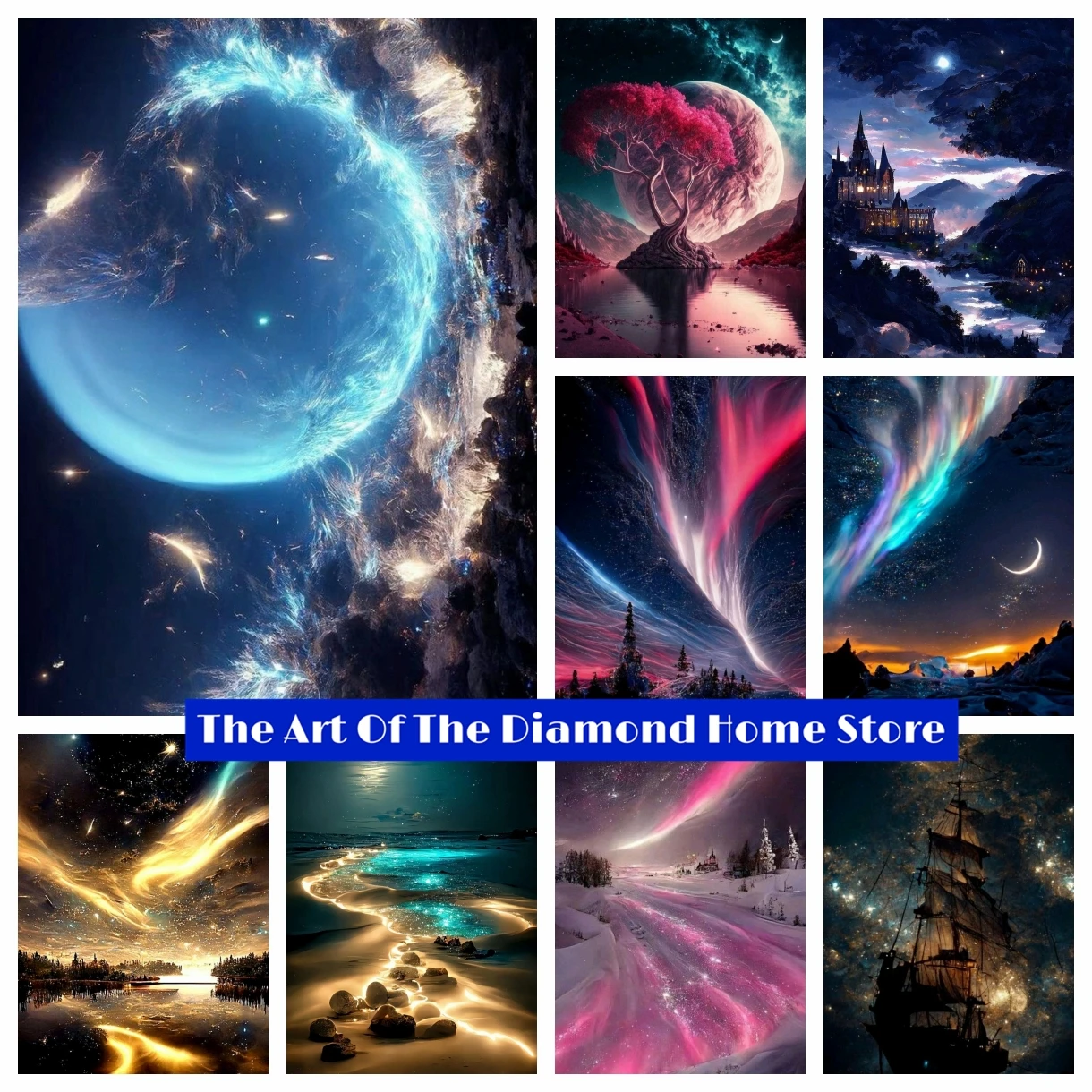 

The Aurora DIY AB Diamond Painting Mosaic Fantastic Landscape Fantasy Landscape Pictures of Rhinestones Cross Stitch Home Decor