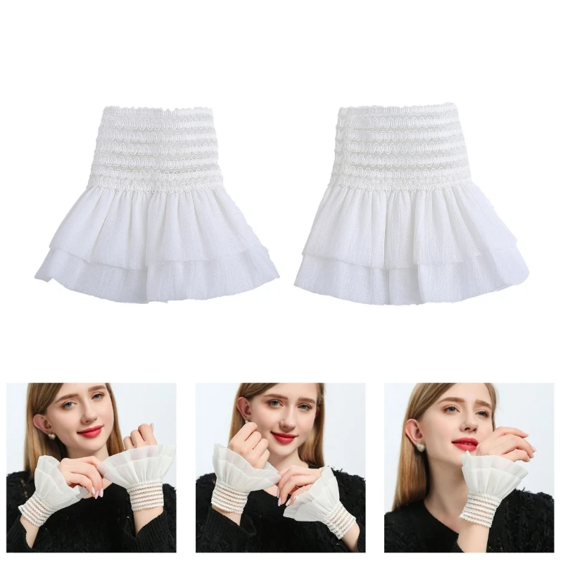 

MXMB False Wristband Autumn Winter Sweater Decorative Sleeves Flared Wrist Cuffs