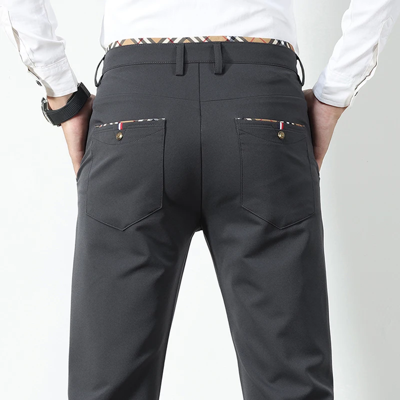 LX Zhenvis мужские легкие деловые простые повседневные брюки осень и зима молодежные