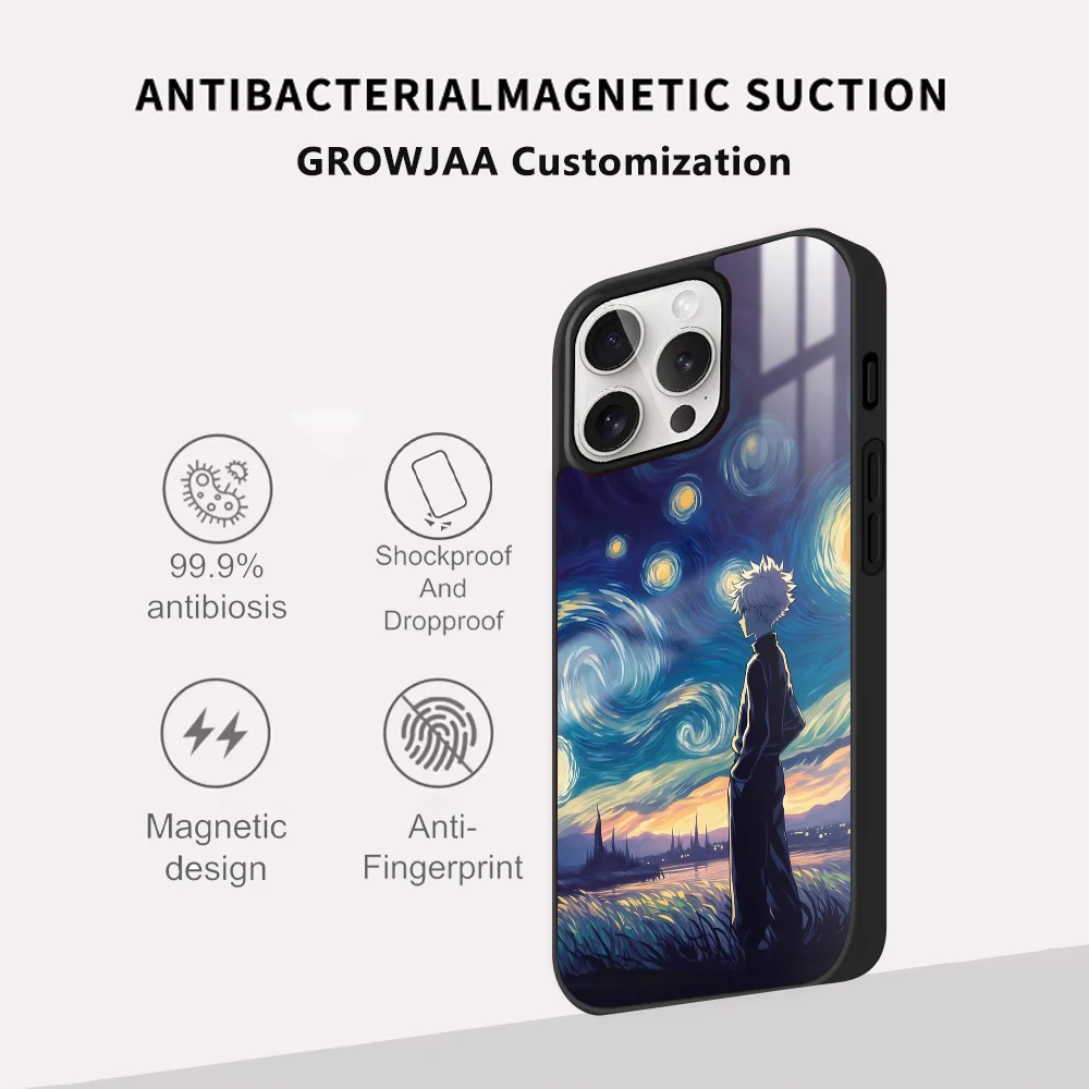 H-Hunter H-unters Anime Phone Case For iPhone 16 15 14 13 12 11 Pro Max Plus Mini Magsafe Mirror Wireless Magnetic Cover