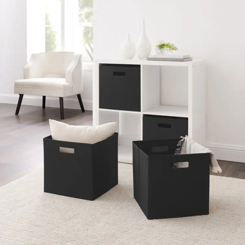 

Galli 1.19 Gallon Fabric Storage Bin, Black, 2 Count