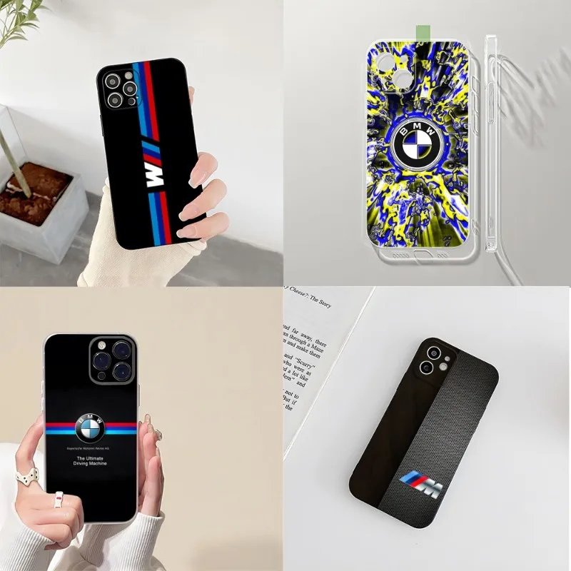 

Чехол для телефона BMW Sports Drift Car 2023 для IPhone 14 12 13 11 Pro Max Mini X XR XS Max 7 8 Plus, черный с прозрачным чехлом