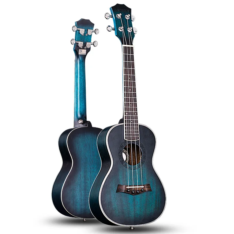 23 Inch Wood Guitar Ukulele Bass Beginner Acoustic Blue 4 String Ukulele Mahogany Travel Chitarra Acustica Entertainment EH50U enlarge