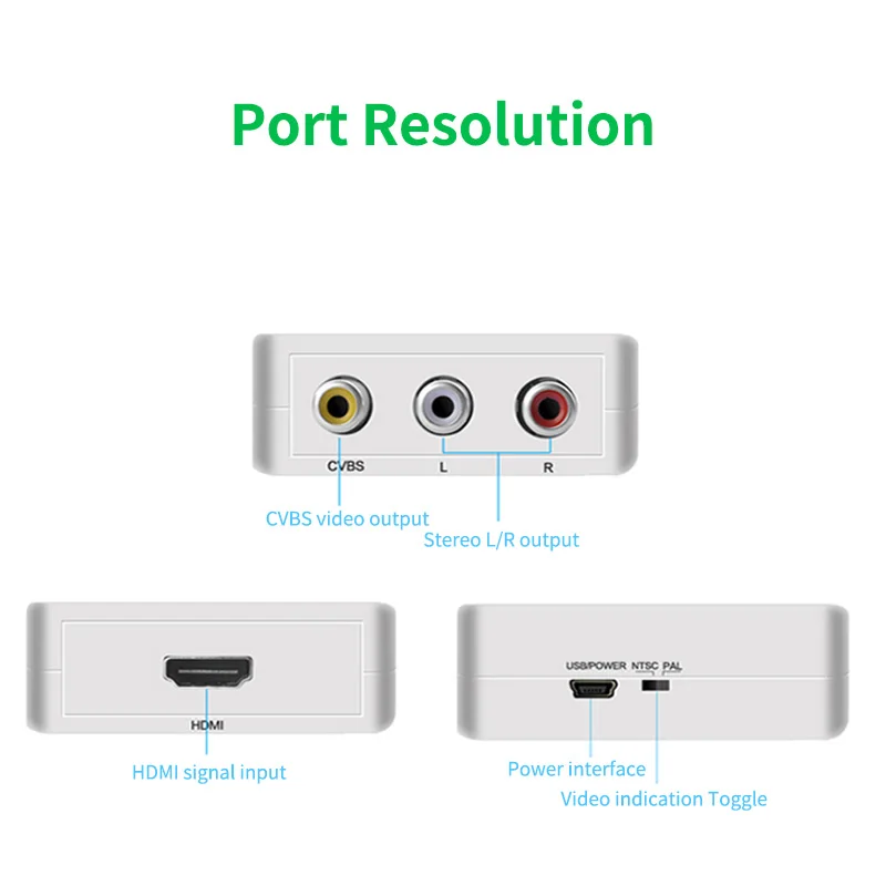 Адаптер HDMI-совместимый с AV RCA CVSB L/R HD 1080P |