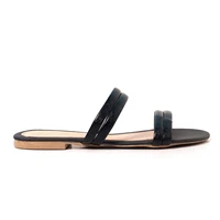 black strips details women sandal