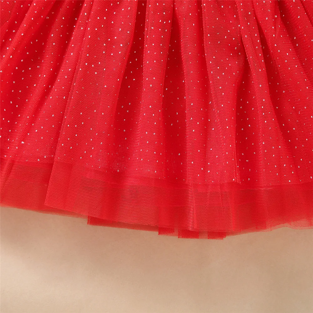 Детское фатиновое платье-пачка с длинным рукавом и круглым вырезом