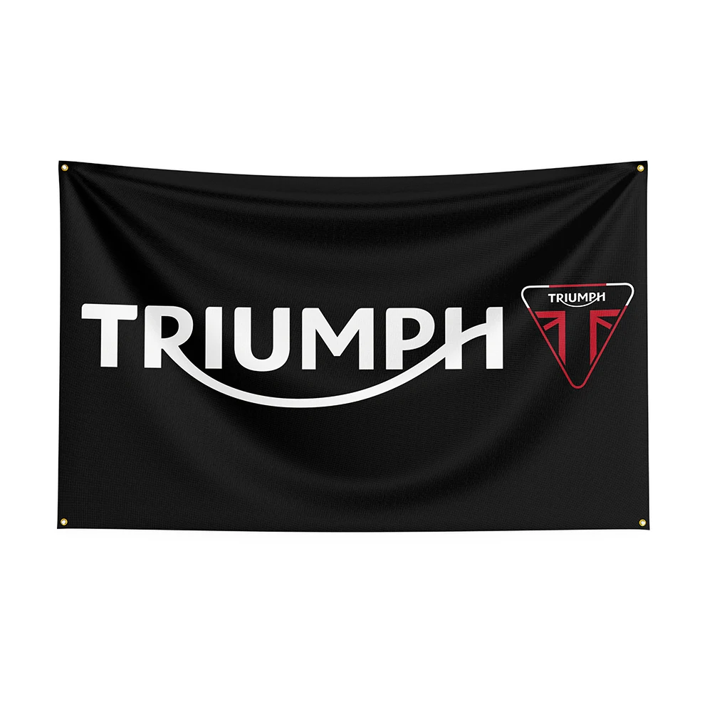 

3x5 триумфный флаг полиэстер Печатный гоночный мотоцикл баннер для декора 1