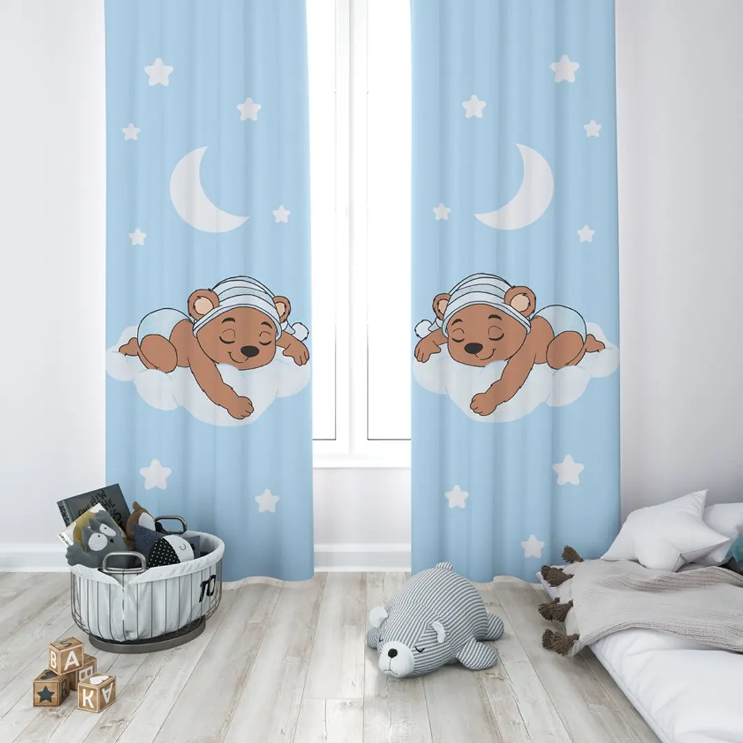 

Затемняющие шторы с мультяшным рисунком, 3D прозрачные Занавески с вышивкой для маленьких мальчиков и девочек, оконные драпировки, навес для...