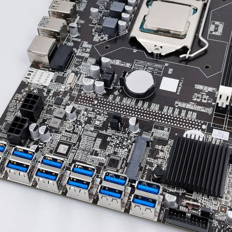 

Материнская плата B75 ETH для майнинга, адаптер USB 3,0 12 PCIE + G6XX CPU LGA1155 MSATA DDR3 B75 USB ETH, материнская плата для майнинга