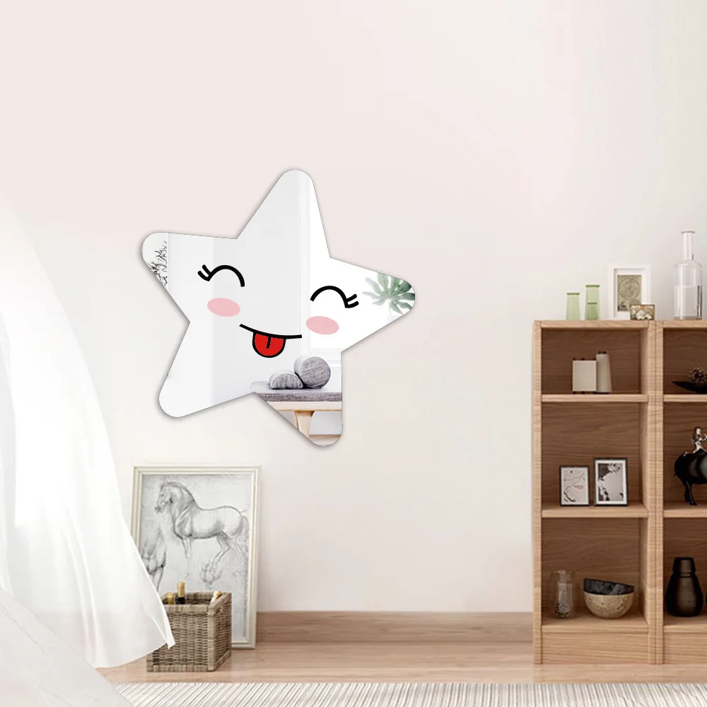 Self-adhesive 3D Acrylic Mirror Wall Stickers Kids Rooms DIY Cartoon Art Sticker Home Decoration Accessories For Living Room images - 6