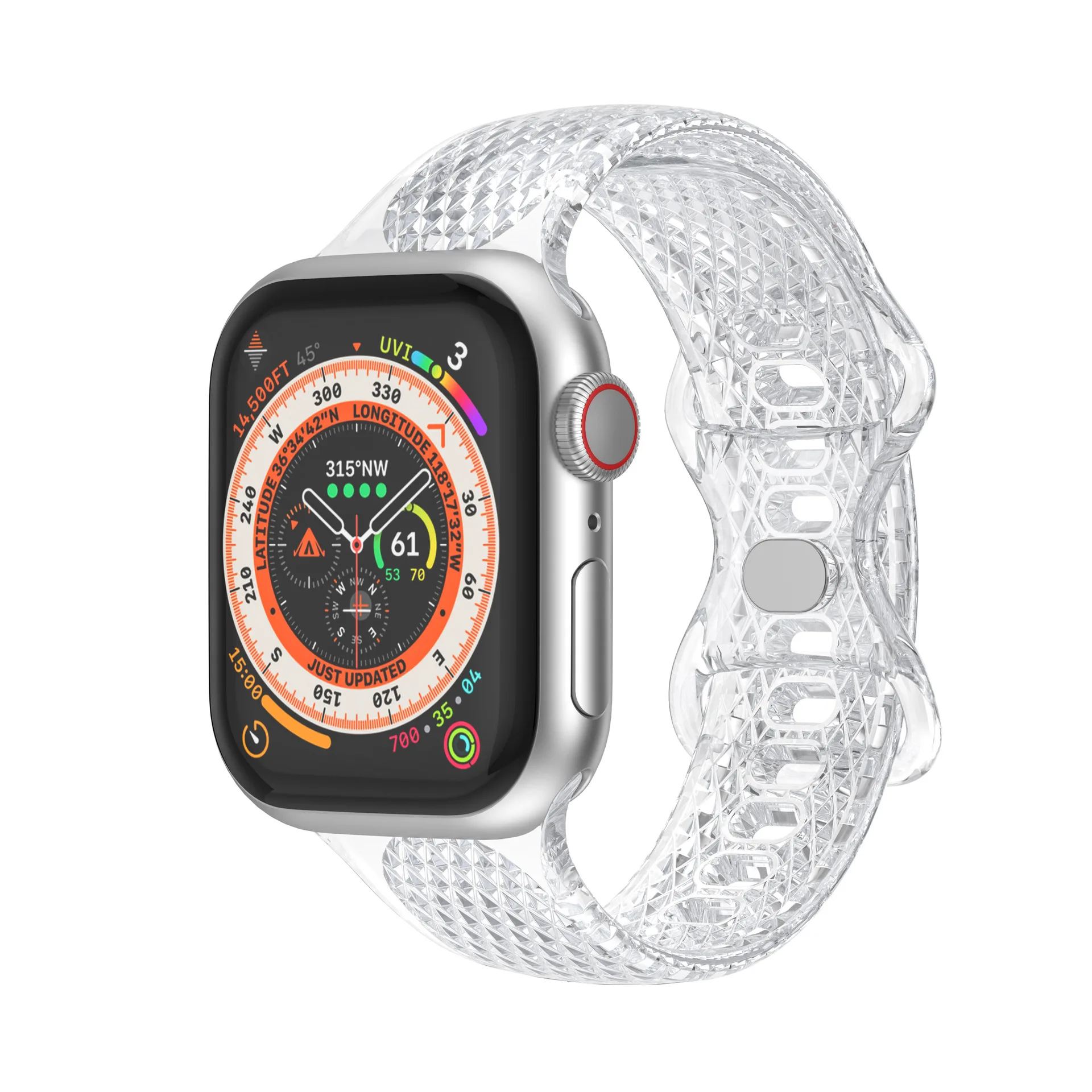 Transparent Strap for Apple Watch Ultra 49mm 45 41mm 40 44mm TPU Protective Cover Silicone Band for IWatch Series 8 7 6 5 4 Se 3