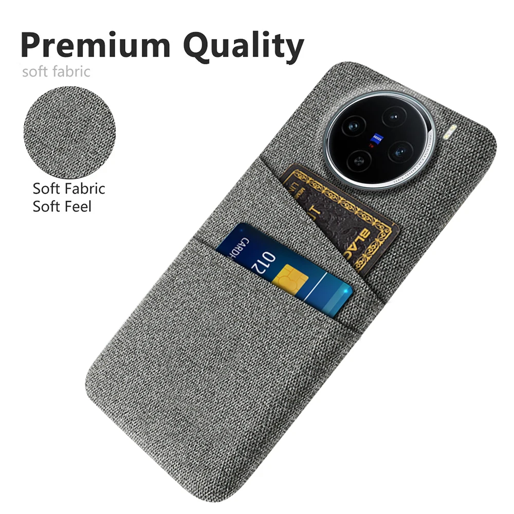 Для Vivo X100 Funda Роскошный тканевый чехол с двумя картами для VIVO 5G Бизнес-чехол vivo 6 78