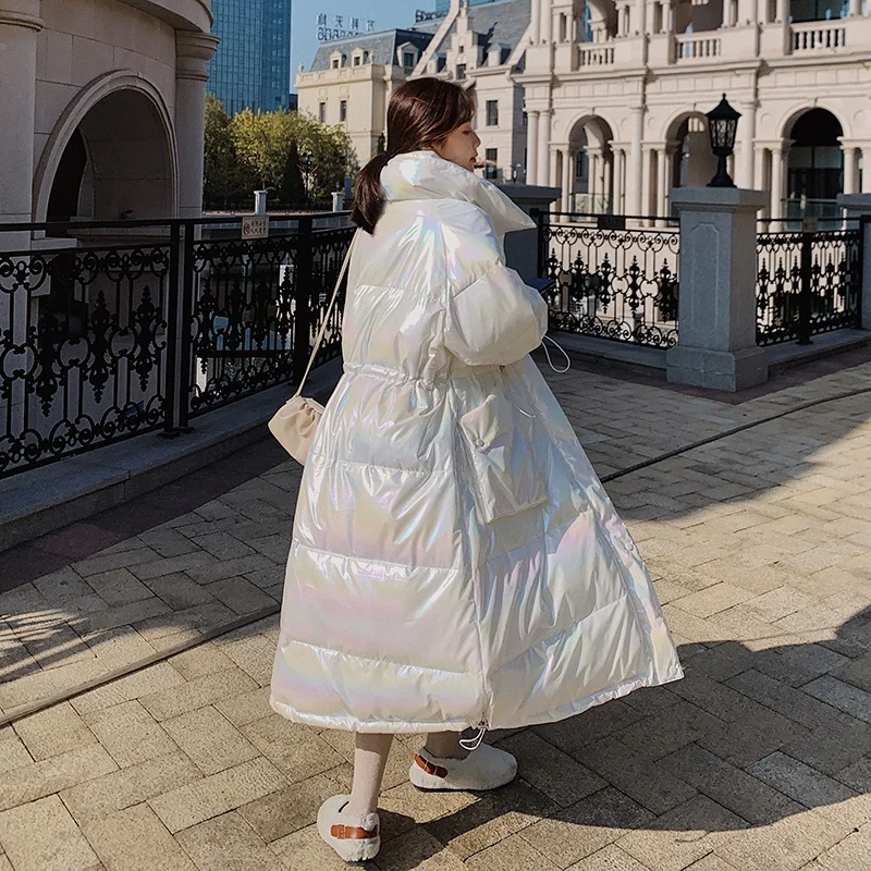 2023 New Women Winter Down Padded Jacket Korean Fashion Loose Cotton Coat Female X-Long Overcoat Slim Warm Outwear Parkas Loose