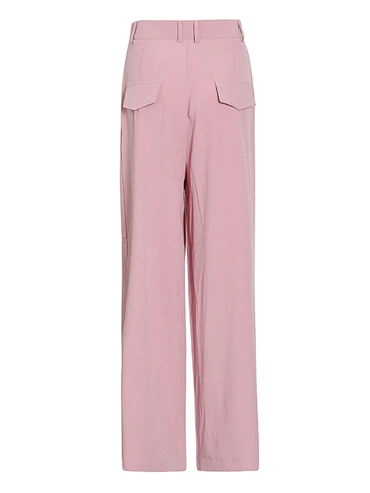 Элегантные однотонные Костюмные брюки XIZIHUPAN для женщин с высокой талией