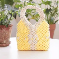 2022 new trend woven ladies bag luxury designer handbag hand held cute small bag ins hollow net pocket beach holiday womens bag